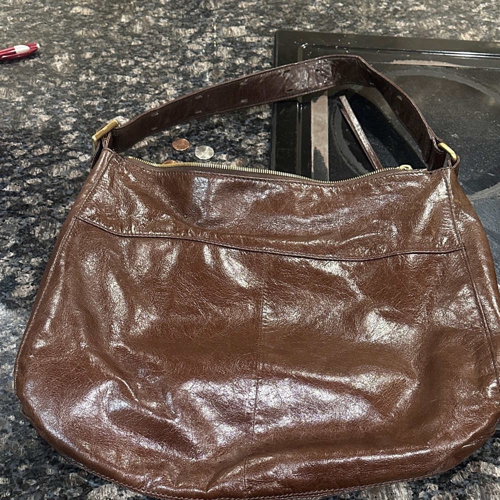 Elegant hobo international Brown Leather Shoulder Bag large - Picture 10 of 10